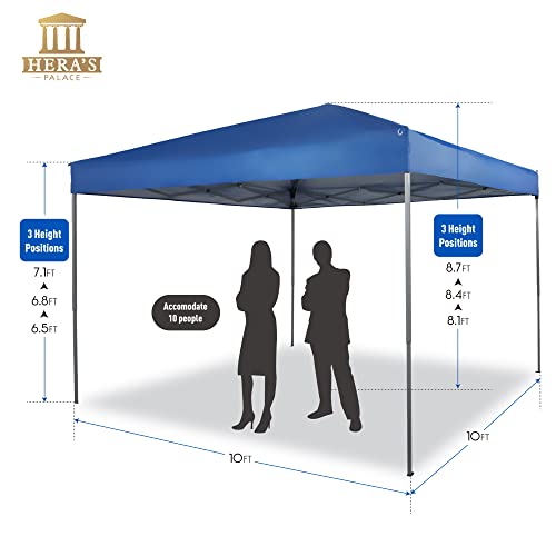 Hera's Palace 10X10 Pop Up Canopy Tent, Outdoor Canopy For Patio With Roller Bag, 3 Adjustable Heights, Outdoor Tent Canopy For Backyard, Bench, Garden #TOP2
