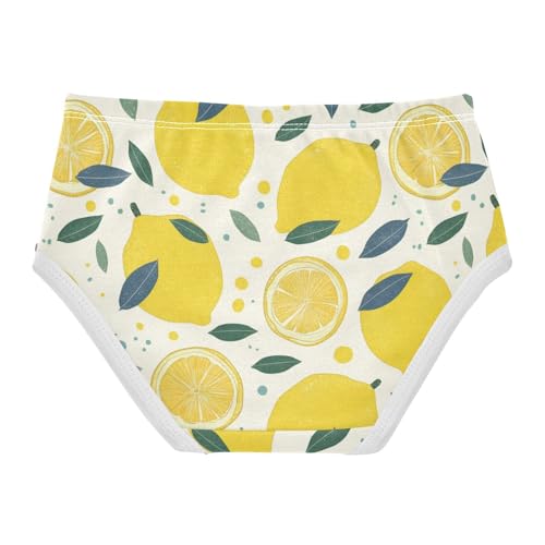 Wusikd Lemon Slices Girls' Underwear Cotton Yellow Girls Briefs Soft Toddler Underwear 2T2