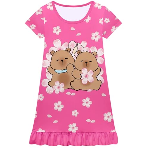 Little Girls Cartoon Nightgowns Girls Kawaii Casual Dress Nightshirt Dress