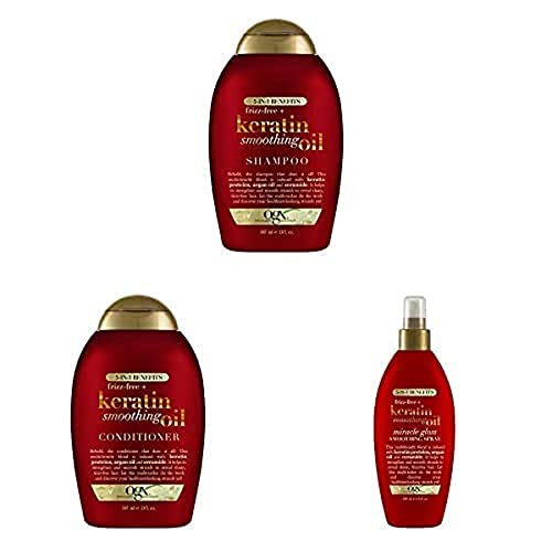 Frizz-Free + Keratin Smoothing Oil Shampoo with Conditioner and Miracle Gloss Spray