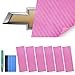 Lypumso Auto Emblem Vinyl Wrap Kit, 6PCS Pink Carbon Fiber Compatible with Chevy Bowtie Logo Stickers, Cut Your-Own Universal Vehicle Emblem Overlay DIY Decals (12Inches x 4Inches)