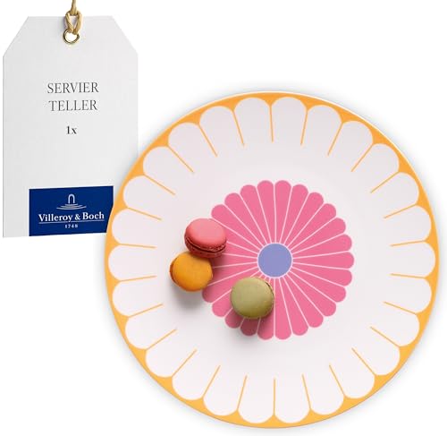 Villeroy & Boch - Fleur couleur Servierteller groß mehrfarbig, Spülmaschinenfest, Mikrowellensicher, Präsentationsplatte, Serviertablett, Servierteller Blumenmuster, Snackteller, Premium Porzellan