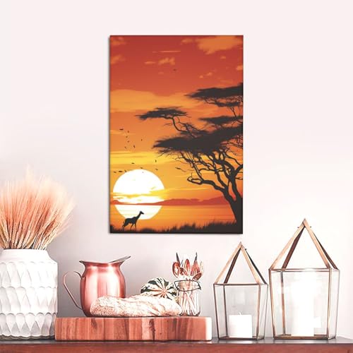 Impression HD coucher de soleil africain art mural moderne pour bureau - 5