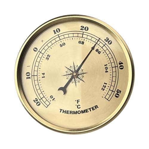 Baoblaze Indoor Outdoor Thermometer Decorative Multipurpose Portable Lightweight Temperature Meter Gauge Round for Garage Indoor Room