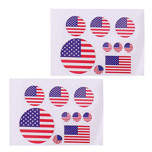 CLISPEED 2 Pcs Bandeira Dos Eua Adesivos de Carro Americano Eua Bandeira Decalque Estrelas PatriÃ³ti