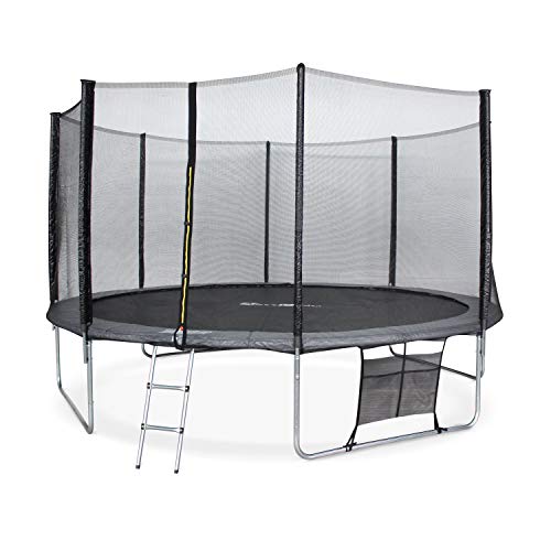 Alice's Garden - Cama elástica, Trampolín de 430 cm, aguanta hasta 150 kg (Estructura Reforzada). Incluye: Escalera + Funda Protectora + Bolsillo para Zapatos + Kit de Anclaje - Venus XXL