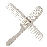 VALICLUD 2個精密定規付きヘアカットコーム 広歯と細歯設計 編み込み用 パーティングコーム 小型 軽量 持ち運び便利 スリング 測定スケール付き