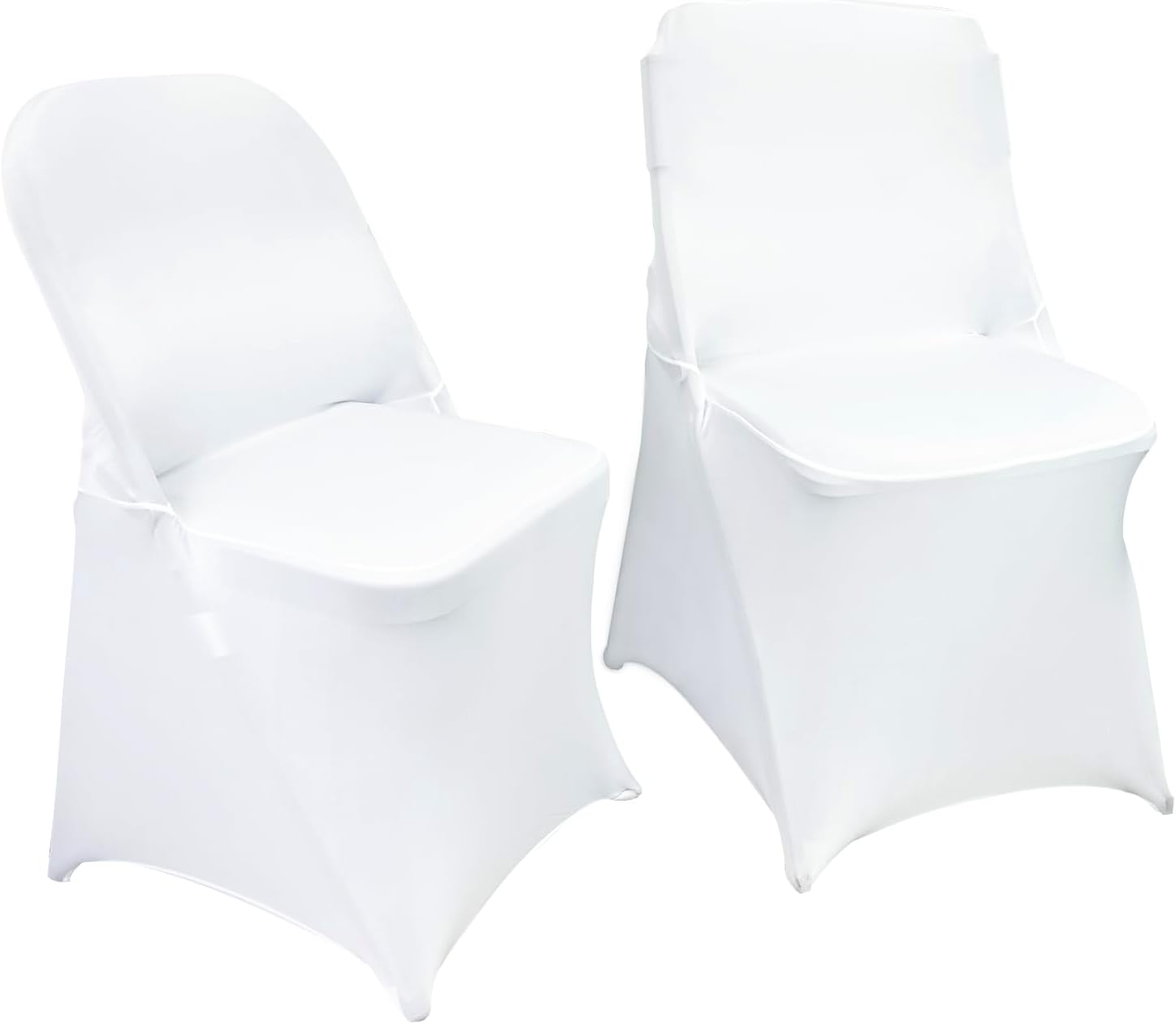 10PCS Stretch Spandex Folding Waterproof Chair Covers,Universal Fitted Chair Cover Protector for Wedding Party Banquet Holidays Celebration Decoration(White)