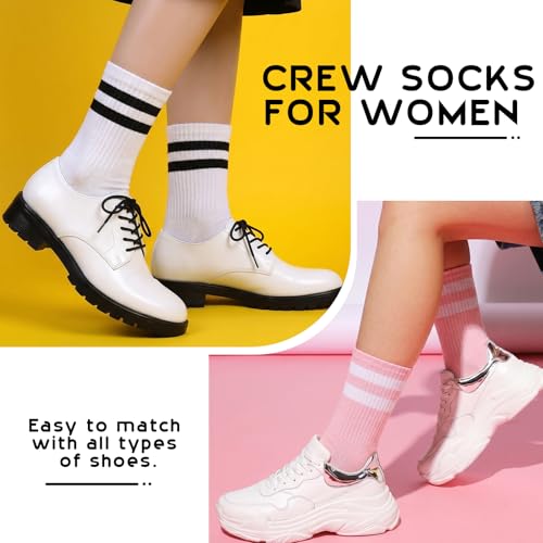 Womens Striped Crew Socks - image 4