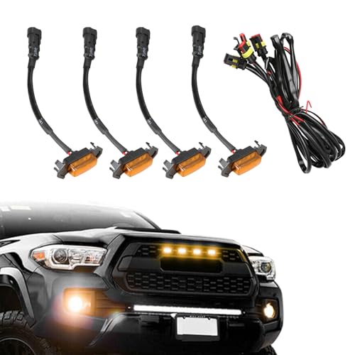 Mearo 4PCS 2.4 Inch LED Trailer Lights, Side Marker Lights, Waterproof Front Grill Lights for Trucks Pickup RV, Universal Amber LED Lights Car Accessories Fits for Toyota Tacoma, 4Runner, Tundra by Mearo - Used condition - CA$14.71