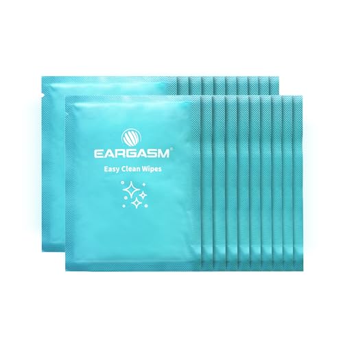 Eargasm Cleaning Kit for Earplugs - Hygienic Cleaning Wipes for Removing Wax, Dirt and Debris from Ear-Plugs for Crystal-Clear High Fidelity Sound, Extended Lifespan and Optimum Cleanliness - 20-Pack