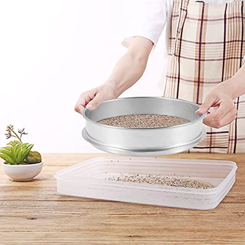 Roundsky Leistungs Garten RäTsel Sieb Ineinander Greifen Boden Sieb Kompost Samen BehäLter Gartenarbeit Werkzeug -8 (2.5Mm)