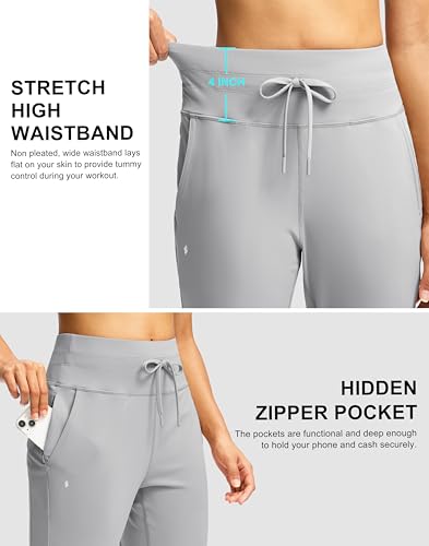 Image of Soothfeel Womens Joggers with Zipper Pockets High Waisted Sweatpants Athletic Leggings Pants for Workout Running Yoga