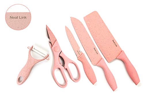 Neal Link Pink Knife Set With Block-Knife Set Pink Kitchen Accessories-Knives Set For Kitchen Peeler #TOP7