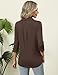 ZHENWEI Womens Coffee Polo Shirt 3/4 Sleeve Work Blouse Fashion Lapel Tops Casual Collared Tunic T-Shirts,Coffee,S