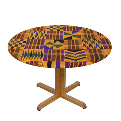 QYUHBNS Nappe ronde imprimée à motif ethnique africain pour fête, cour, banquet, vacances, décoration de table, 100 cm