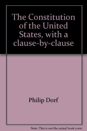 The Constitution of the United States, with a c... 087105115X Book Cover