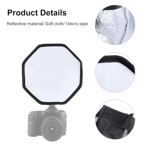 Modificador de luz de cámara octogonal con difusor Speedlight plegable para suavizar sombras 7