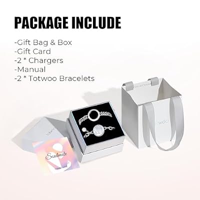 TOTWOO Soulmate Long Distance Touch Bracelet for Couples, Vibration & Light up for Love Couples Bracelets | Long Distance Unique Relationship Gifts for Girlfriend Bluetooth Pairing Jewelry