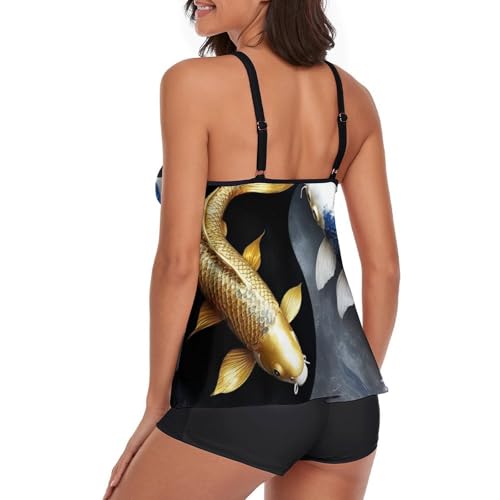 Women Two Piece Swimsuit Monokini Backless V Neck Swimdress Retro Beachwear3