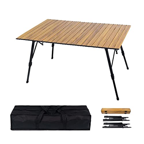 Premium Campingtisch HöHenverstellbar Klappbar, Klapptisch Camping Faltbar, Stabil Camping Tisch Einfache Montage Aluminium Picknicktisch für Picknick Kochen Garten Wandern Reisen