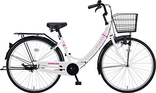 キャプテンスタッグ エルナ 26インチ 折りたたみ自転車 標準装備 FDB260 ホワイト YG-1065