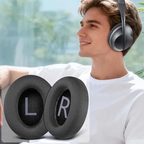 SOULWIT almohadillas de repuesto de micro ante para audífonos inalámbricos Bose 700 (NC700), cojines para oreja con espuma de cancelación de ruido de alta densidad, grosor adicional - Negro miniatura 7