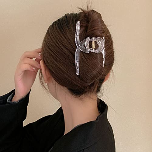 Honbay 6Pcs Plastic Hair Claw Clips Clear Hair Clamps Large Hair Clips Non Slip Hair Styling Accessories For Thin Fine Thick Hair For Women #TOP4