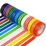 Kodreat 12 Rolls Colored Masking Tape 0.7Inch x 13Yards Painters Tape for Arts Crafts...