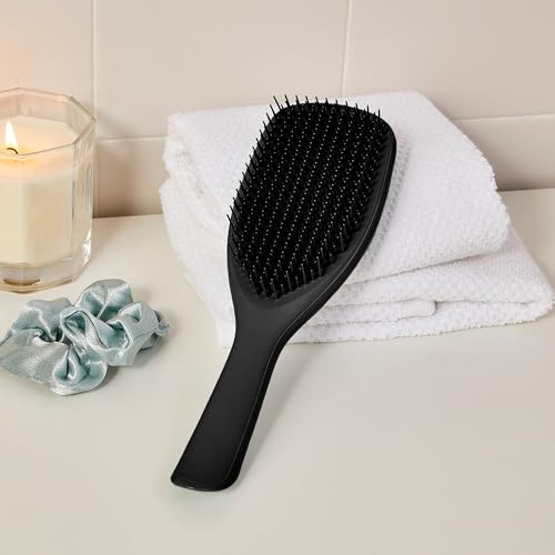 Tangle Teezer Große Ultimate Detangler Haarbürste – Nasses & Trockenes Haar – Entwirrungsbürste für Dickes, Lockiges & Langes Haar – Zweistufige Borsten Reduzieren Haarbruch & Knoten – Schwarz