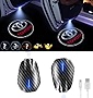 Car Door Lights,2Pcs Car Door LED Logo Projector Lights,Rechargeable Wireless Car Door Step Courtesy Welcome Lights Shadow Ghost Lights Fit for All Cars (Including 6 Pairs Logo Slides)