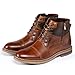 Holy dove Mens Oxford Leather Dress Boots Cap Toe Side Zip Fashion Mid Top Chukka Ankle Boots for Men Size 9.5