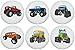Monster Truck Ceramic Drawer Knobs / Drawer Handle Pulls, Set of 6