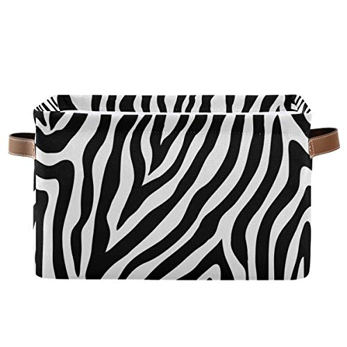 Abstract Animal Zebra Print Large Storage Basket Collapsible Storage Bin Organizer Cube Laundry Hamper For Clothes Bedroom Nursery Toys Shelf College Dorm #TOP4