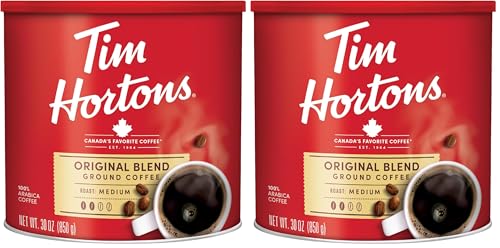 Tim Hortons Original Blend 100% Arabica Ground Coffee Can, 30 Ounces (Pack of 2)