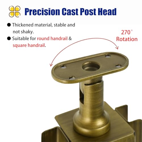 Sistema de pasamanos con poste dorado de alta resistencia y 130 cm de altura 6