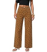 GRAPENT Wide Leg Jeans for Women High Waisted Polka Dot Stretch Denim Pants | Polka Dot, 90s Bagg...
