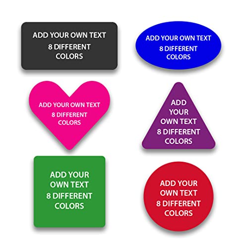 Choose Your Shape Custom Magnets | Personalized Gifts | Pick Your Own Color & Text | Create Refrigerator Locker Car Bumper Toolbox Magnets | Round Rectangle Square Oval Triangle Heart (Oval) #TOP1