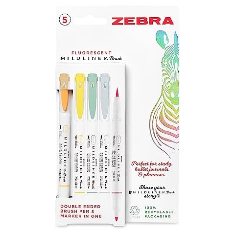 Zebra Pen MILDLINER Dual Tip Brush Pens Cover