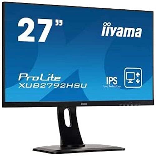 iiyama ProLite XUB2792HSU-B1 68,6cm (27") IPS LED-Monitor Full-HD (VGA, HDMI, DisplayPort, USB3.0) Ultra-Slim-Line, Höhenverstellung, Pivot, schwarz