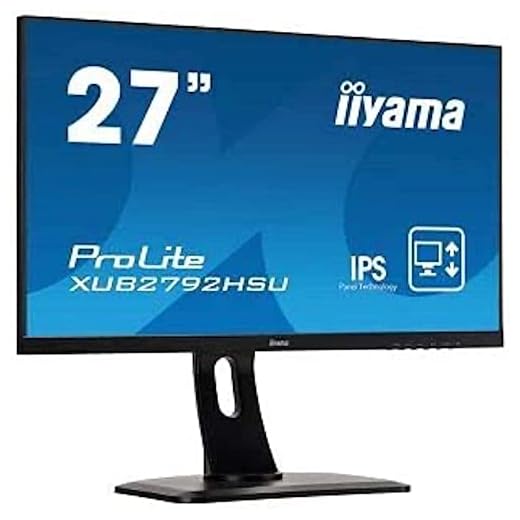 iiyama ProLite XUB2792HSU-B1 68,6cm (27") IPS LED-Monitor Full-HD (VGA, HDMI, DisplayPort, USB3.0) Ultra-Slim-Line, Höhenverstellung, Pivot, schwarz