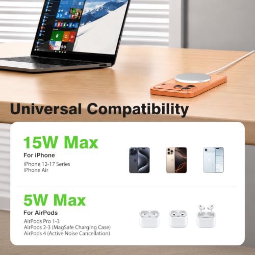3 Pack Magnetic Wireless Charging Pad Fast Wireless Charger for Apple — view 2