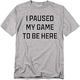 Funny Gaming T Shirt – I Paused My Game to Be Here, Unisex Gamer Tee for Men or Women, Video Game Gift, Athletic Heather, X-Large