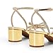 DREAM PAIRS Women's Double Bowknots Crystal Sandals Low Chunky Heels Clear Slingback Dress Shoes for Wedding Bridal Party,Size 9,Gold,DWUMHS2559