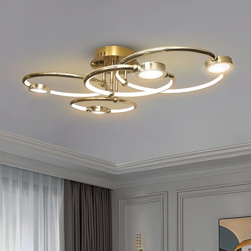 Smartway® – Zora 74W | 80 Cm | Google & Alexa | Height Adjustable | 3 Light Mode | Modern LED Ceiling Chandelier for Living Room, Dining, Bedroom, Hall, Kitchen, Office,Luxury Decorative Lighting