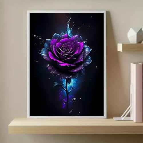 Affiches florales esthétiques impression toile rose violette cadre 80x120