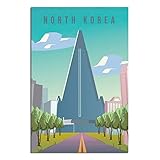 Vintage North Korea City Reiseposter Ryugyong Hotel Wanddekor Gemälde Poster Modern Office Dekorative Poster Leinwand Kunst Poster Bild