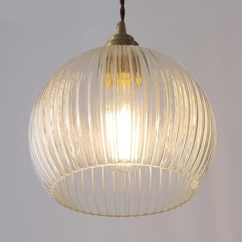 Lustre suspension en verre transparent et finitions vintage chic