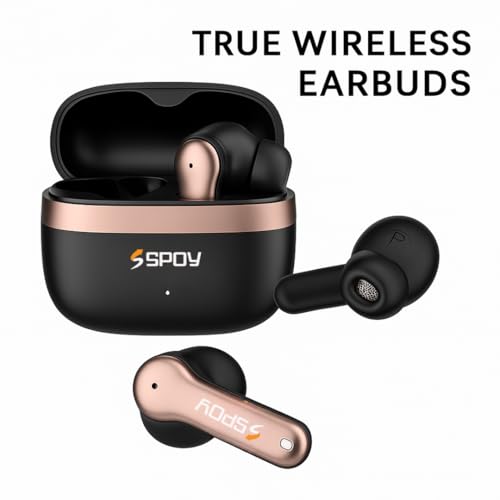 Image of SPOY Prime N100 Wireless Earbuds, Bluetooth 5.4, True Wireless (Charcoal Black)