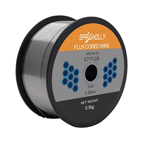 Flux Cored Welding Wire 0.8mm E71T-GS 0.5KG alambre de soldadura para MIG soldador sin gas FCAW autoprotegido sin gas de soldadura de alambre de acero inoxidable de soldadura MIG alambre de soldadura